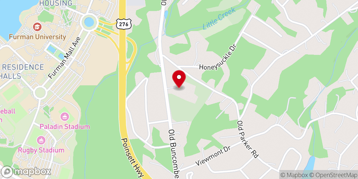 Map showing location of Paris Mountain Church