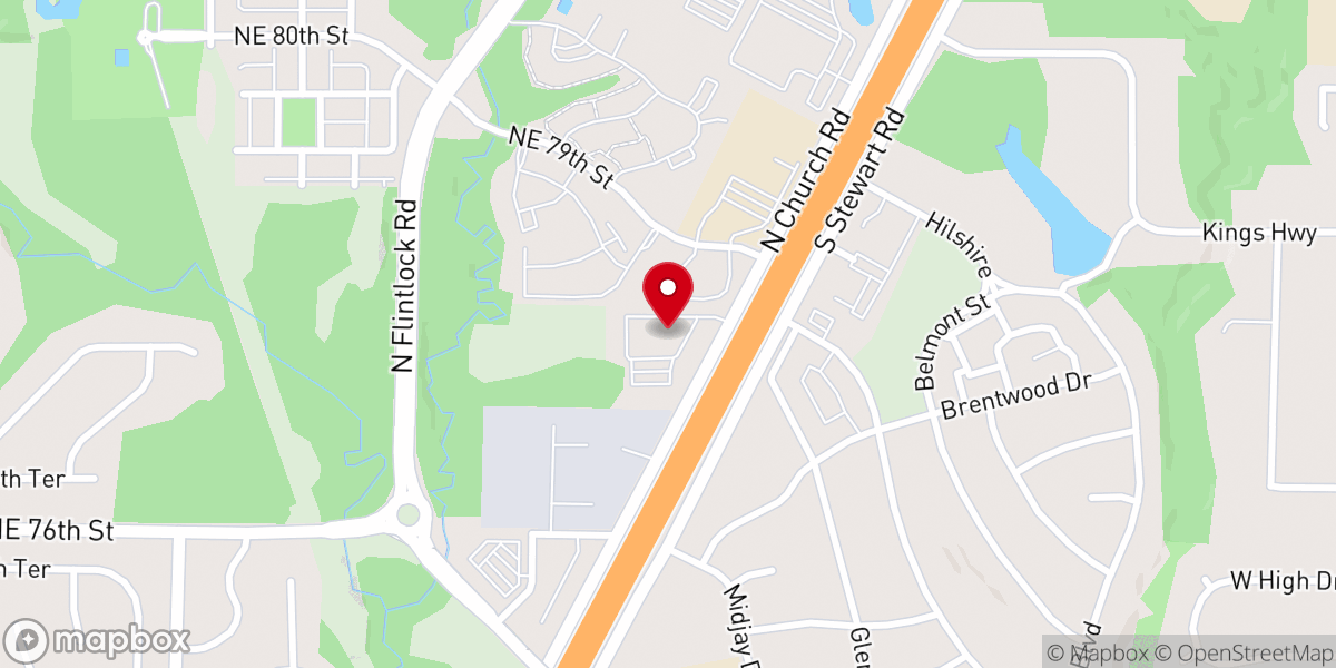 Map showing location of Kansas City Church - Food Distribution Center