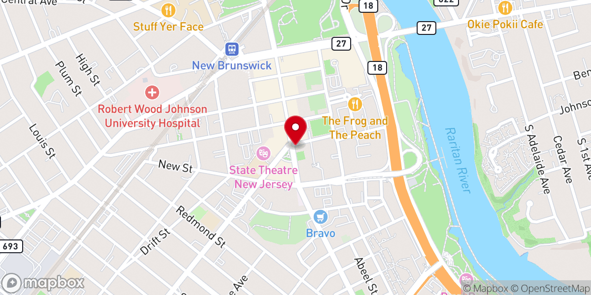 Map showing location of United Methodist Church at New Brunswick