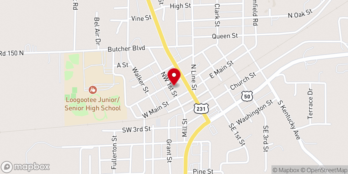 Map showing location of St John's Lutheran Church