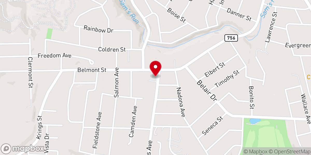 Map showing location of Johnstown Alliance Church