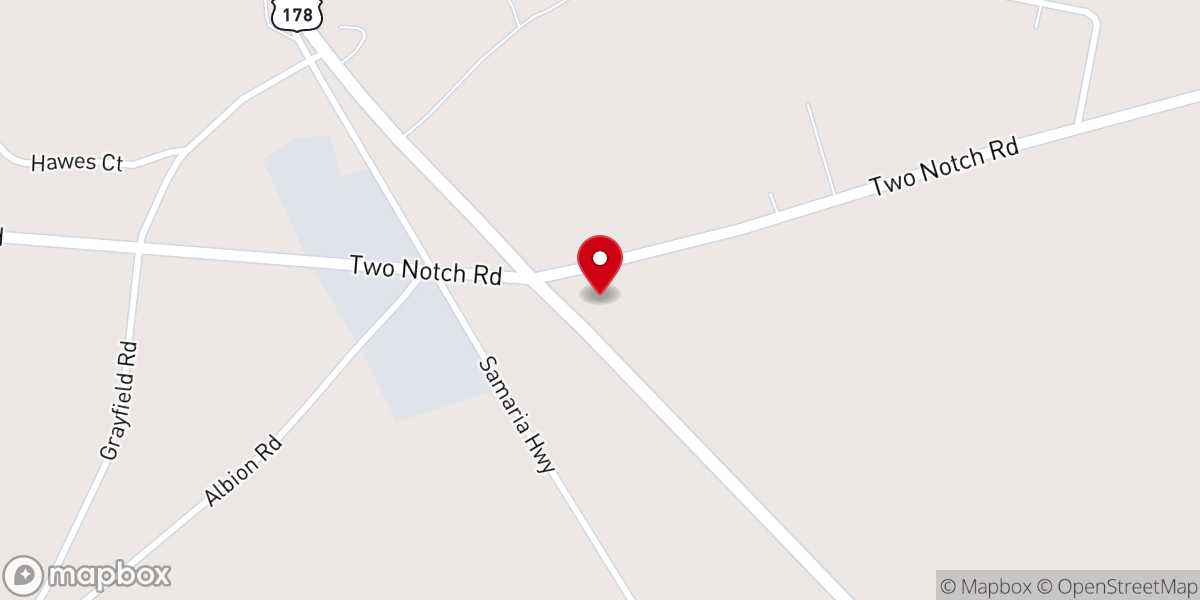Map showing location of Samaria Baptist Church