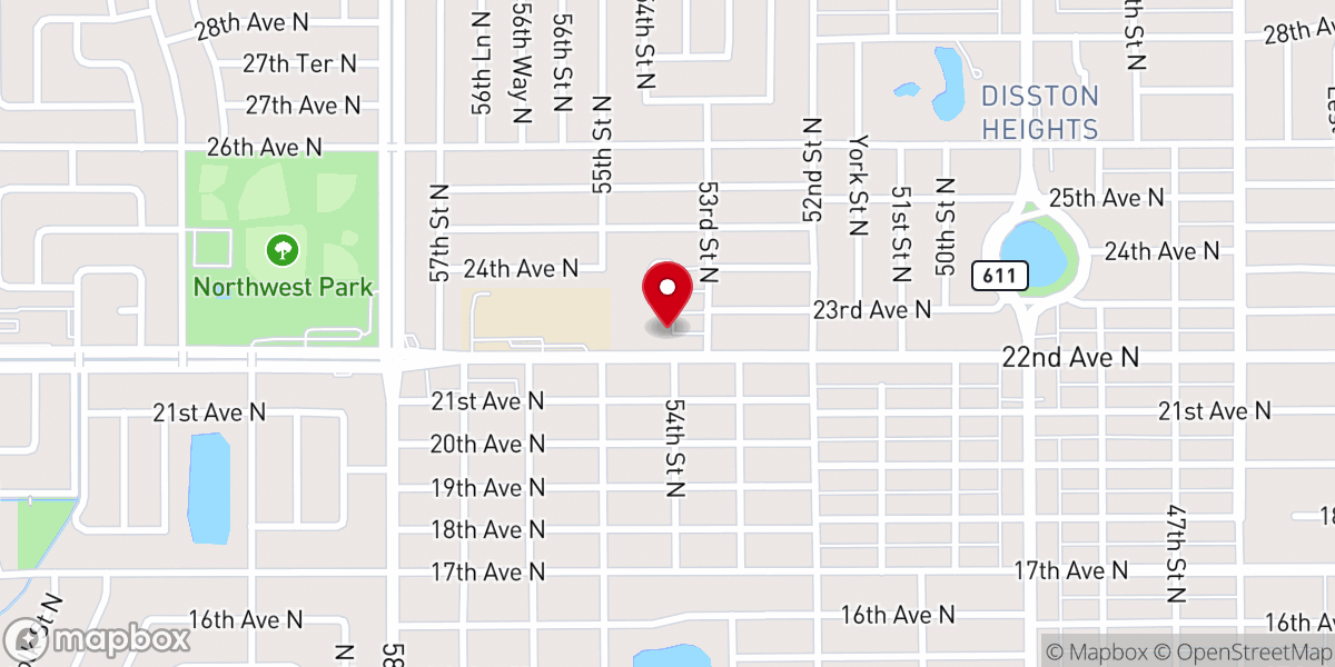 Map showing location of Palm Lake Christian Church (Disciples of Christ)
