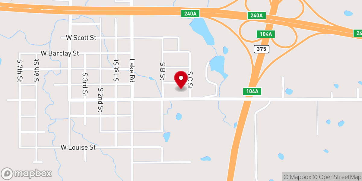 Map showing location of Henryetta First Assembly