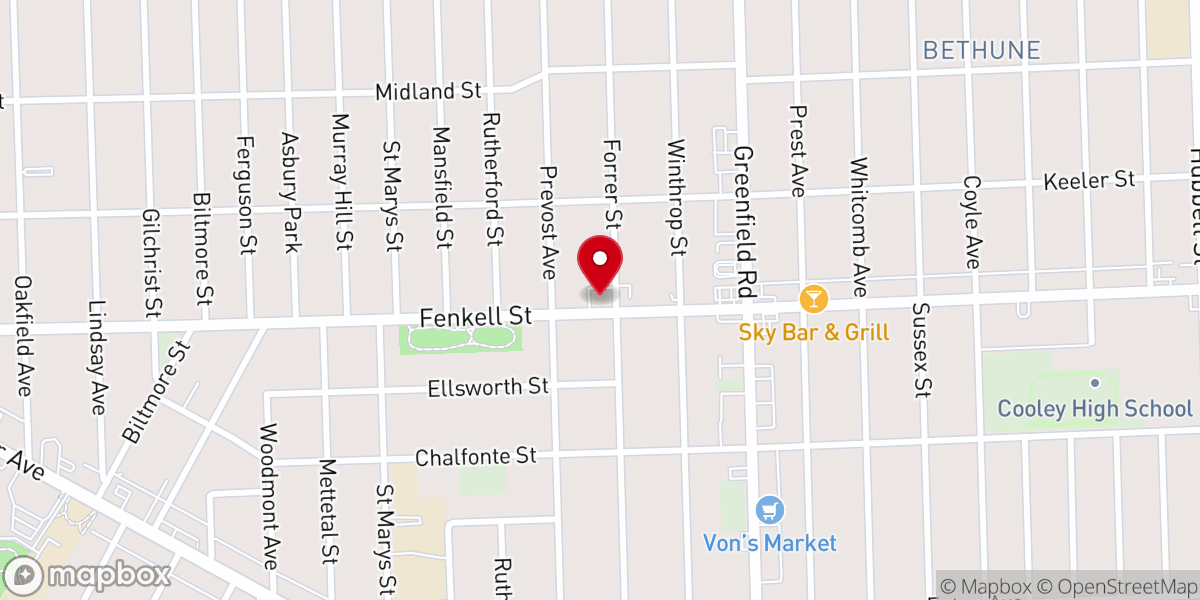 Map showing location of Principles of Faith Missionary Baptist Church
