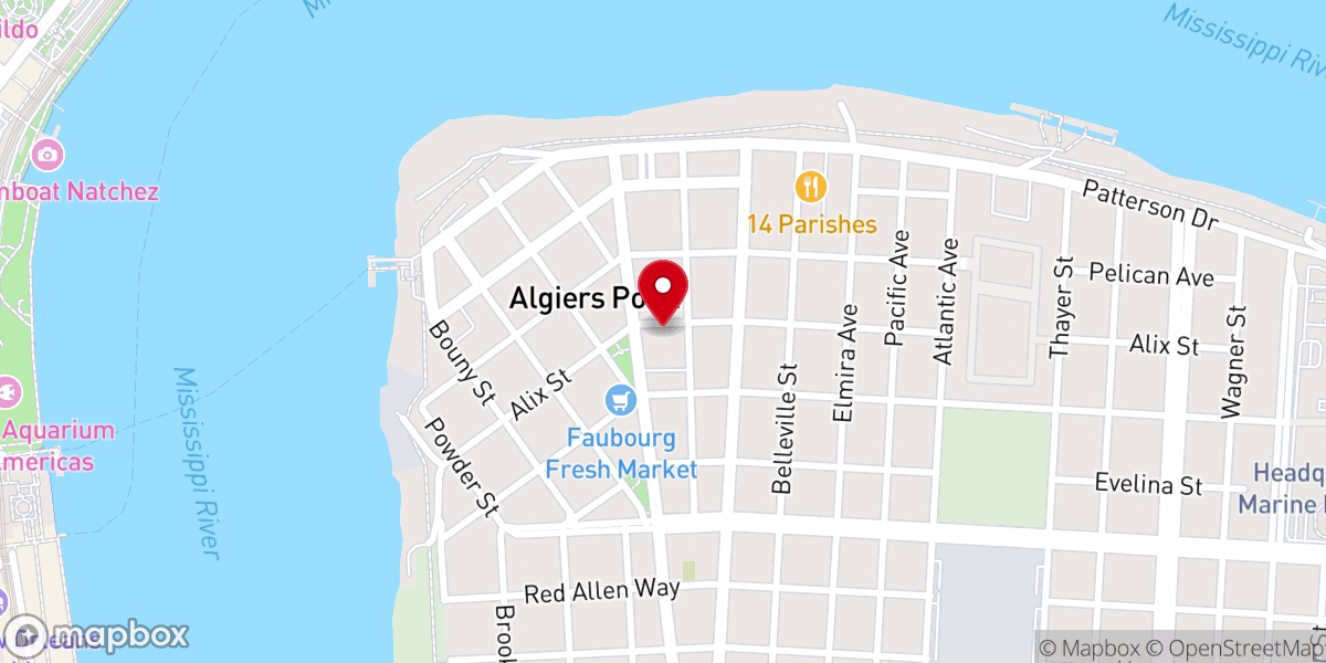 Map showing location of Holy Name of Mary Church