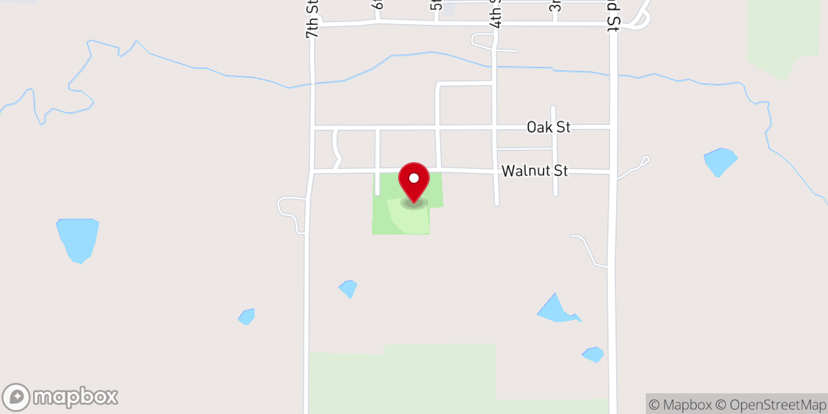 Map showing location of Centralia Ball Fields