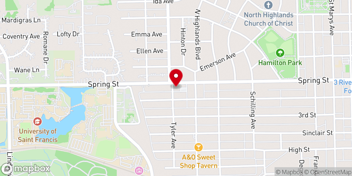 Map showing location of New Zion Tabernacle