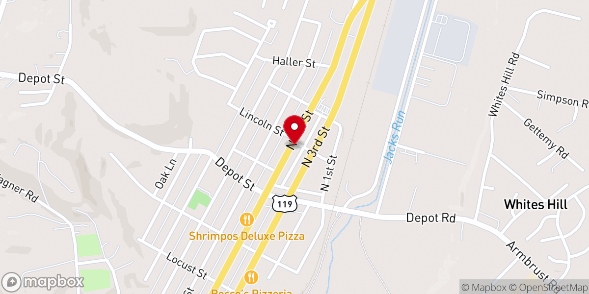 Map showing location of St Lukes Lutheran Church