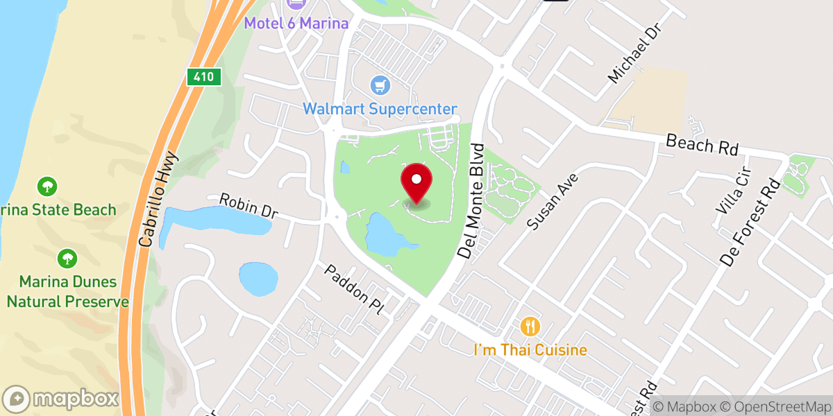 Map showing location of Locke-Paddon Park