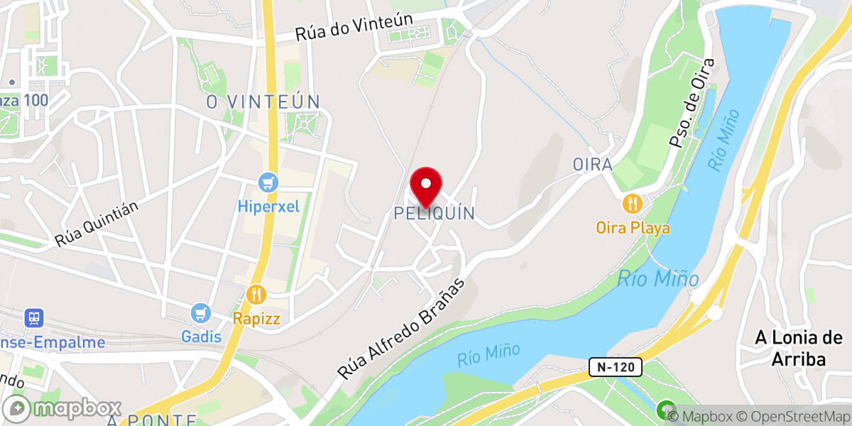 Map showing location of Iglesia de San Lázaro