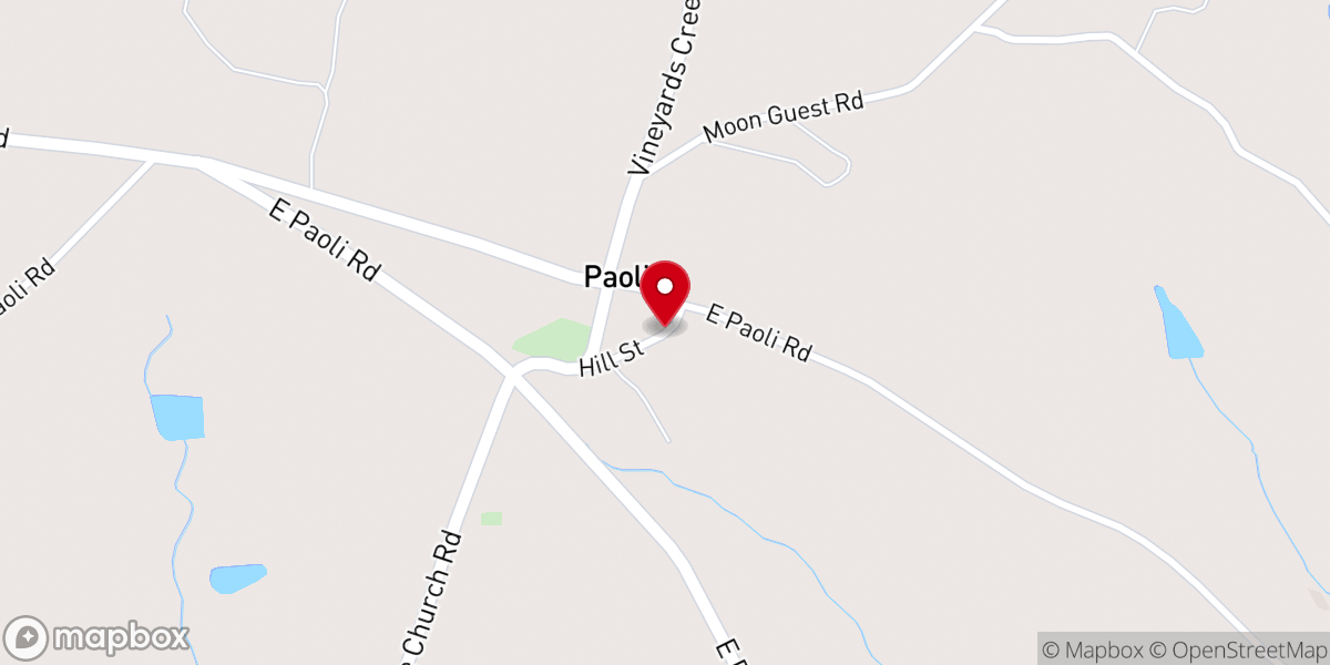 Map showing location of New Hope Presbyterian Church