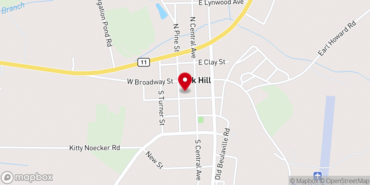 Map showing location of Pink Hill United Methodist Church