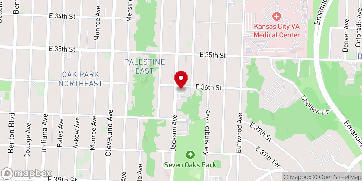 Map showing location of Park Avenue Baptist Church