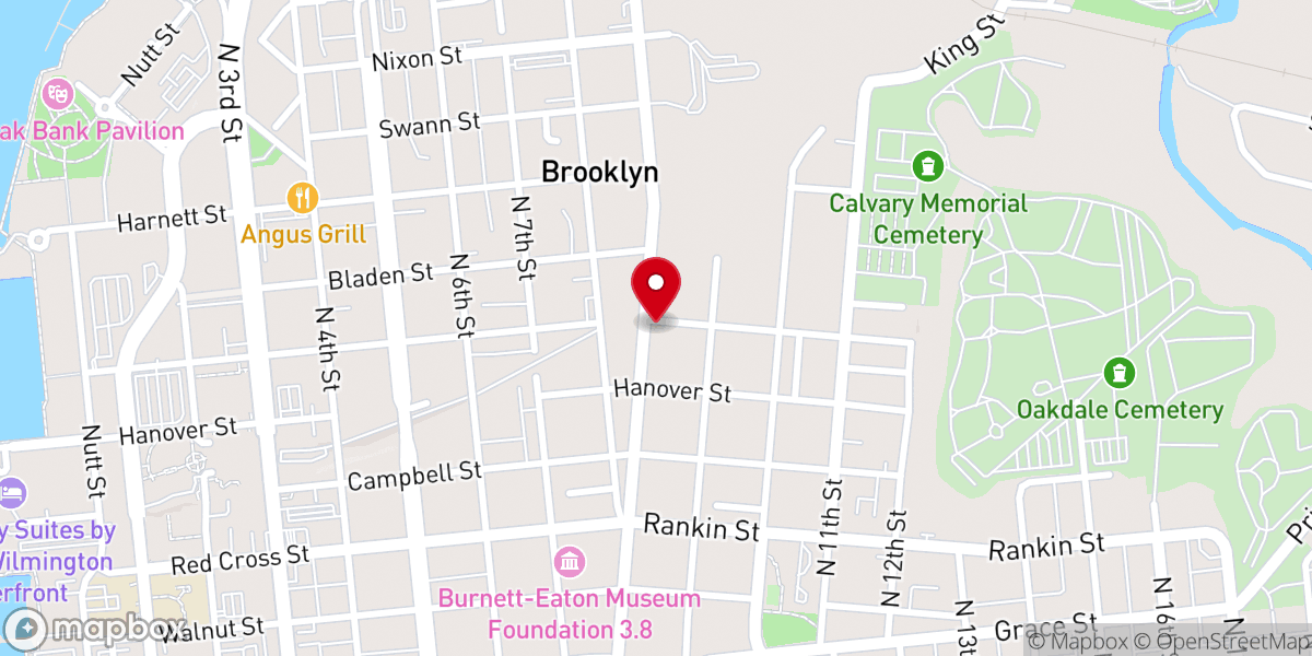 Map showing location of Temple Rock Tabernacle Church
