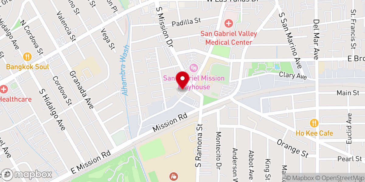 Map showing location of Church In San Gabriel