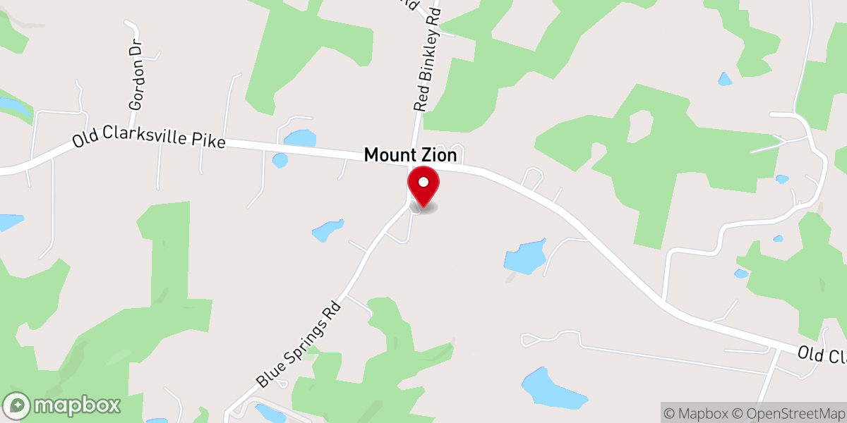 Map showing location of Mt Zion Free Will Baptist Church