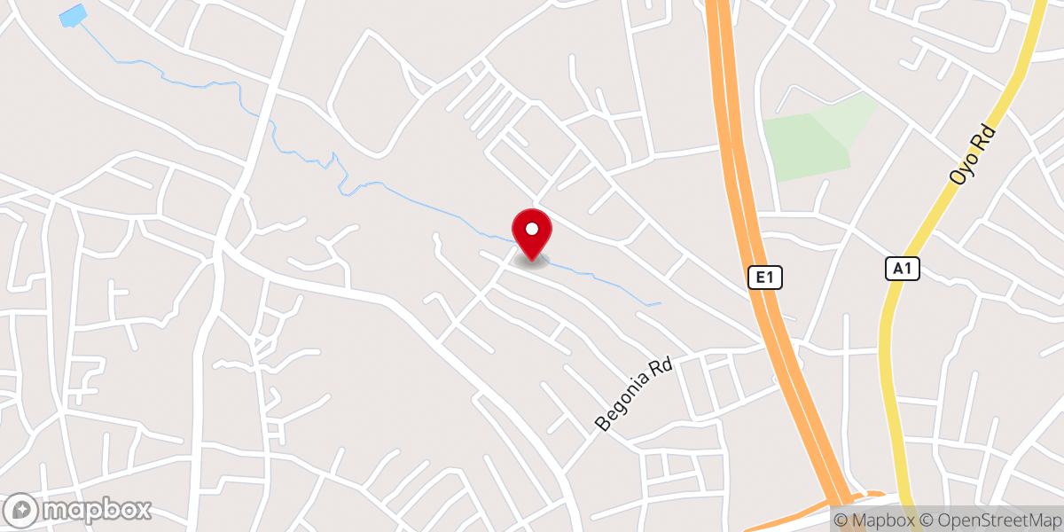 Map showing location of First Baptist church Akinmoorin