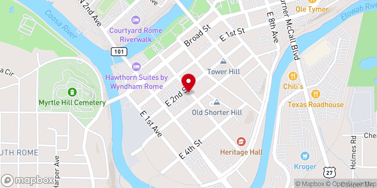 Map showing location of First United Methodist Church