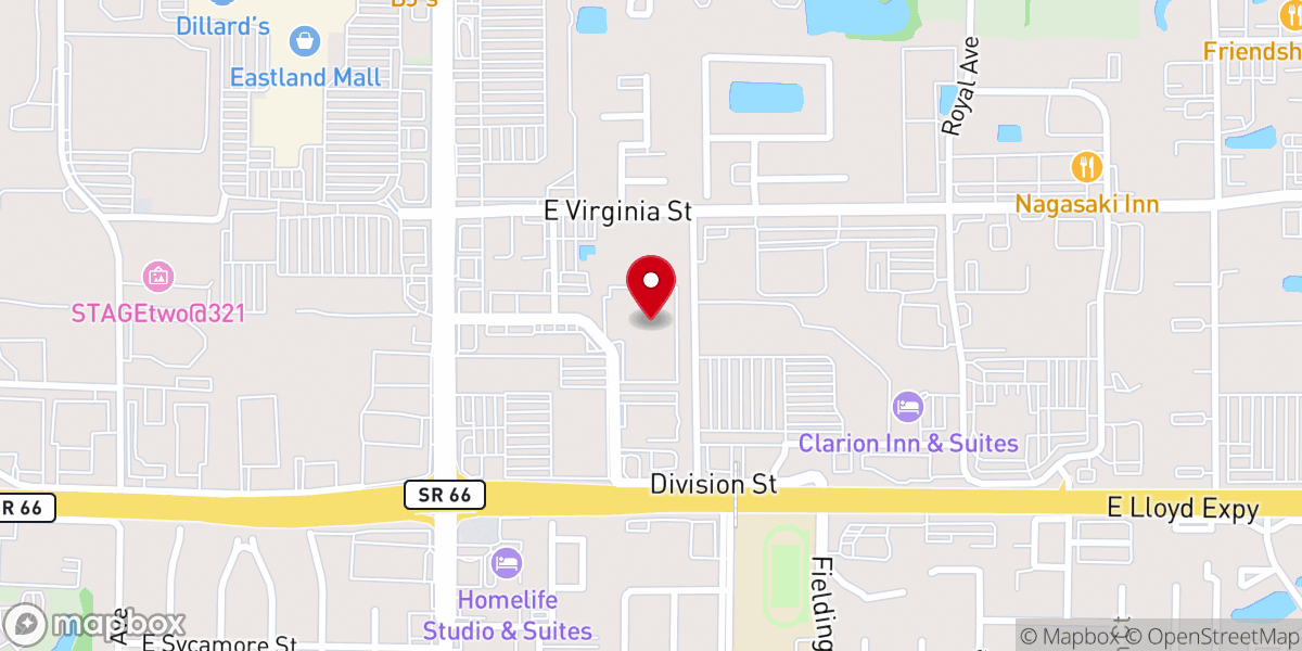 Map showing location of One Life East