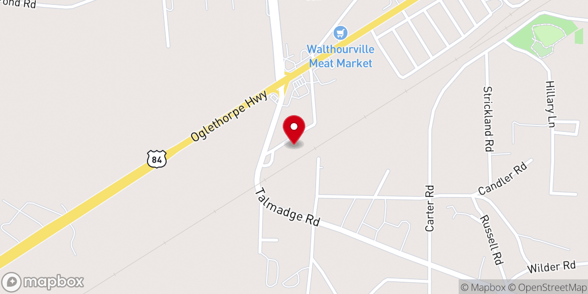 Map showing location of Walthourville City Hall
