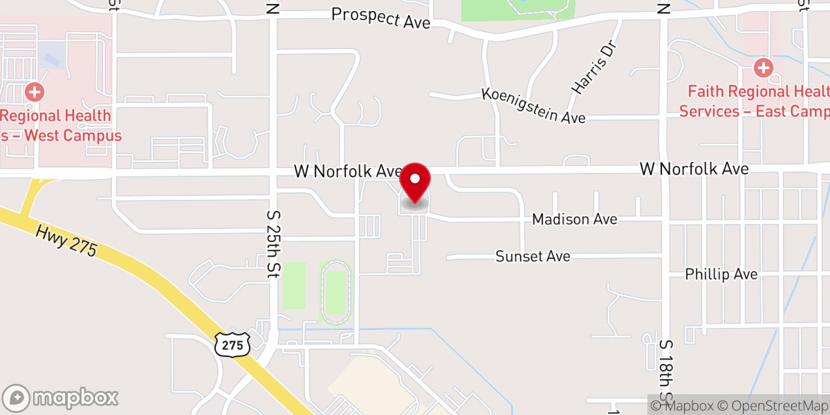 Map showing location of St. Mary's Catholic Church