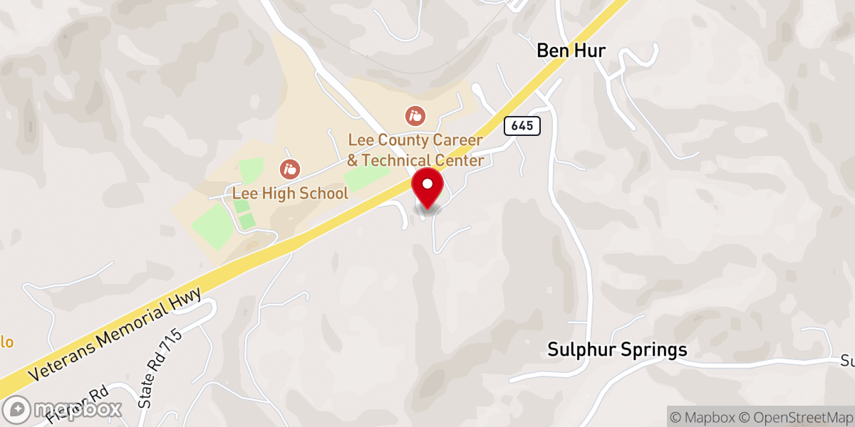 Map showing location of Corinth Church