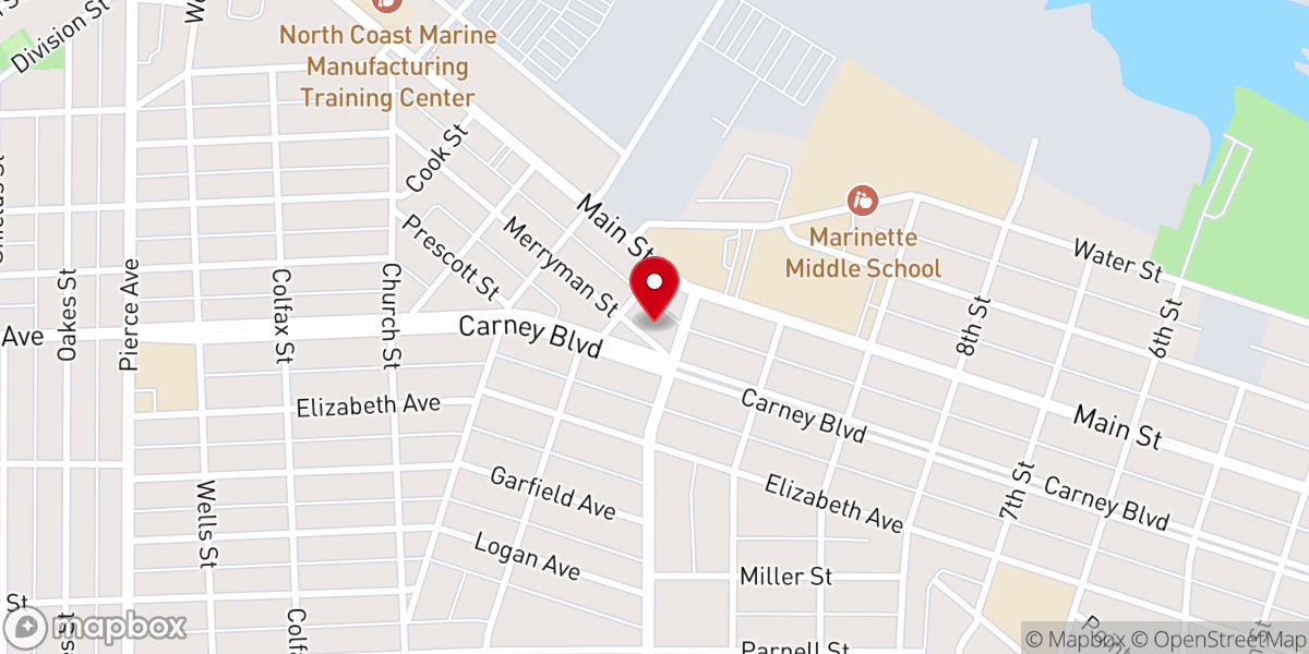 Map showing location of Assembly of God Church