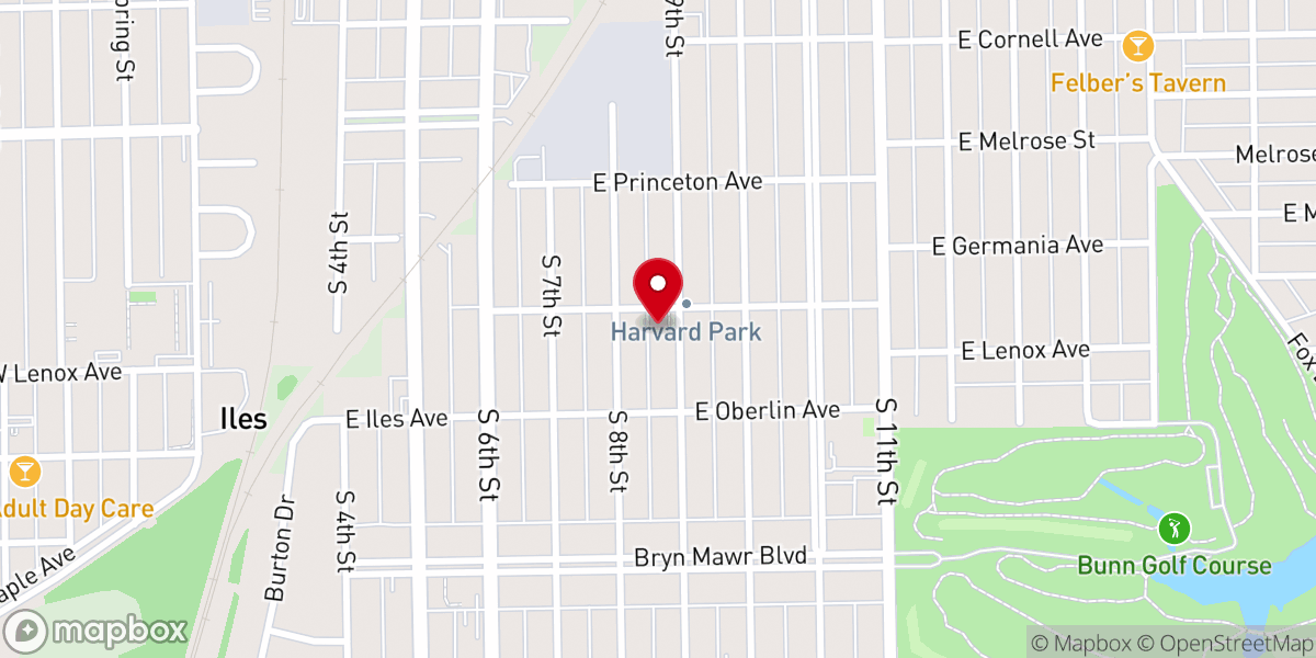 Map showing location of harvard park baptist church sound booth