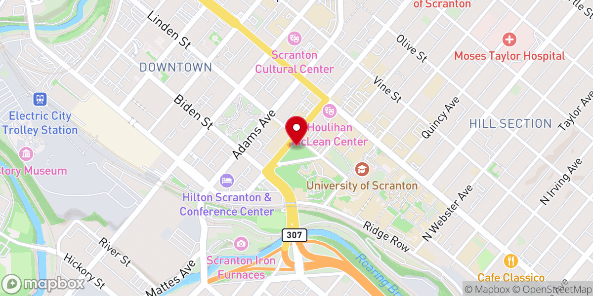 Map showing location of Oakdale United Methodist Church