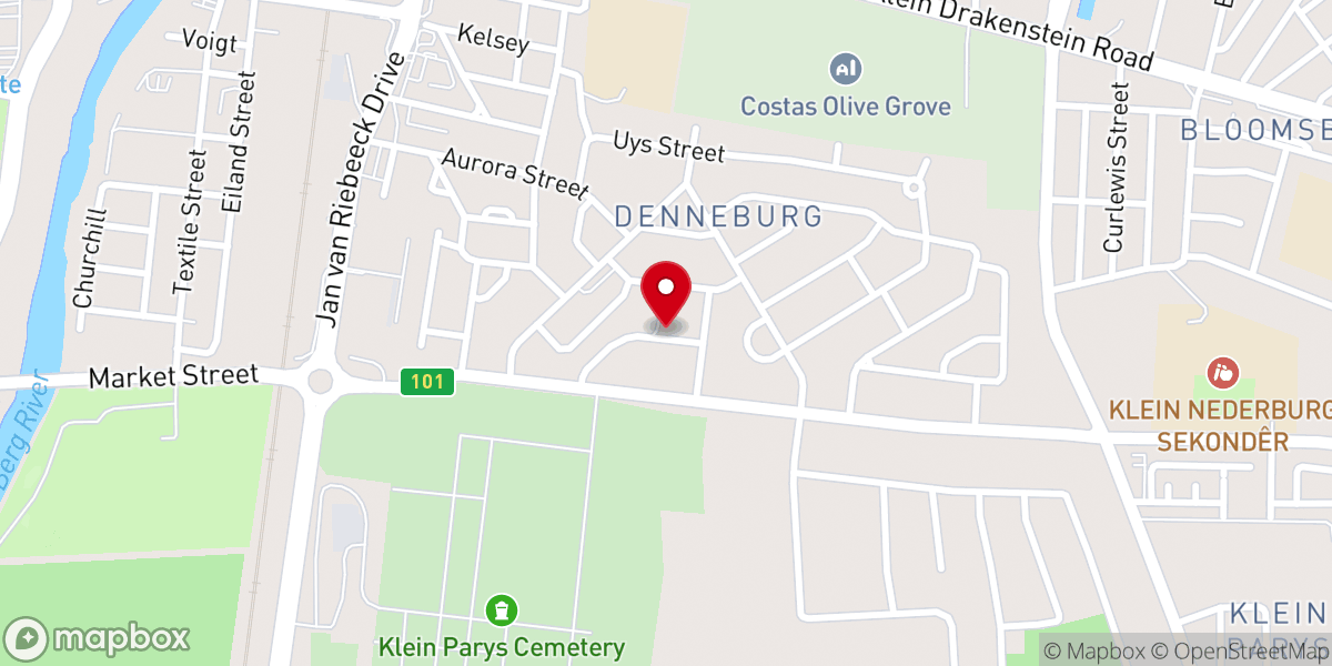Map showing location of Paarl Bible Church