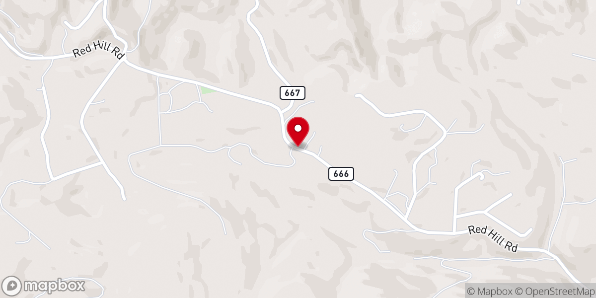 Map showing location of Red Hill Church