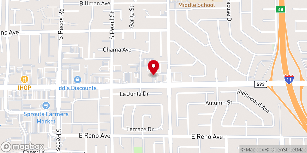 Map showing location of MJV Church - Las Vegas Campus
