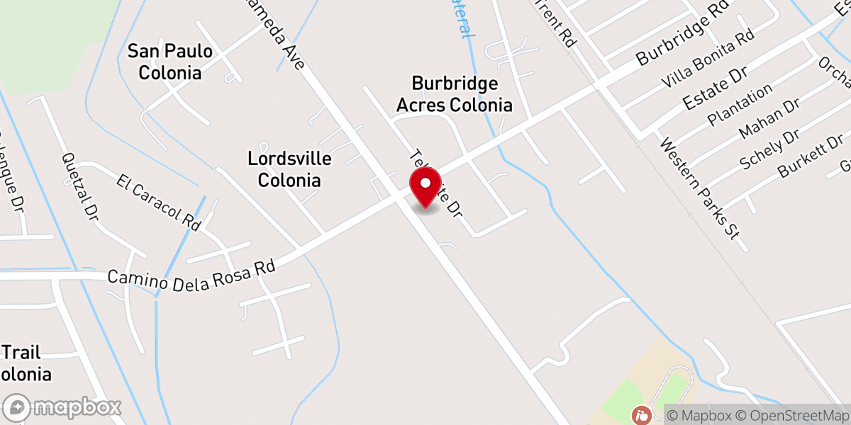 Map showing location of Pueblo Nuevo Community Church