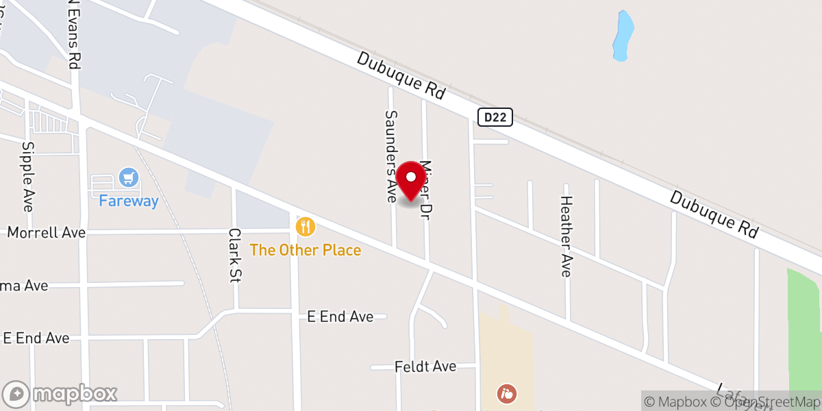Map showing location of Prince of Peace Lutheran Church