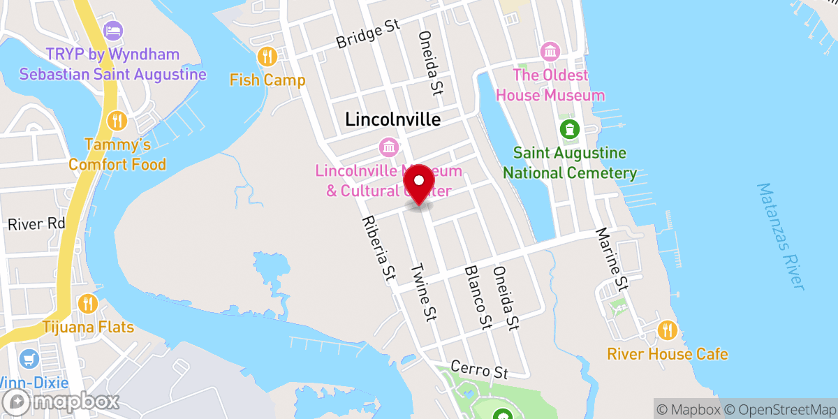 Map showing location of St. Cyprian's Episcopal Church