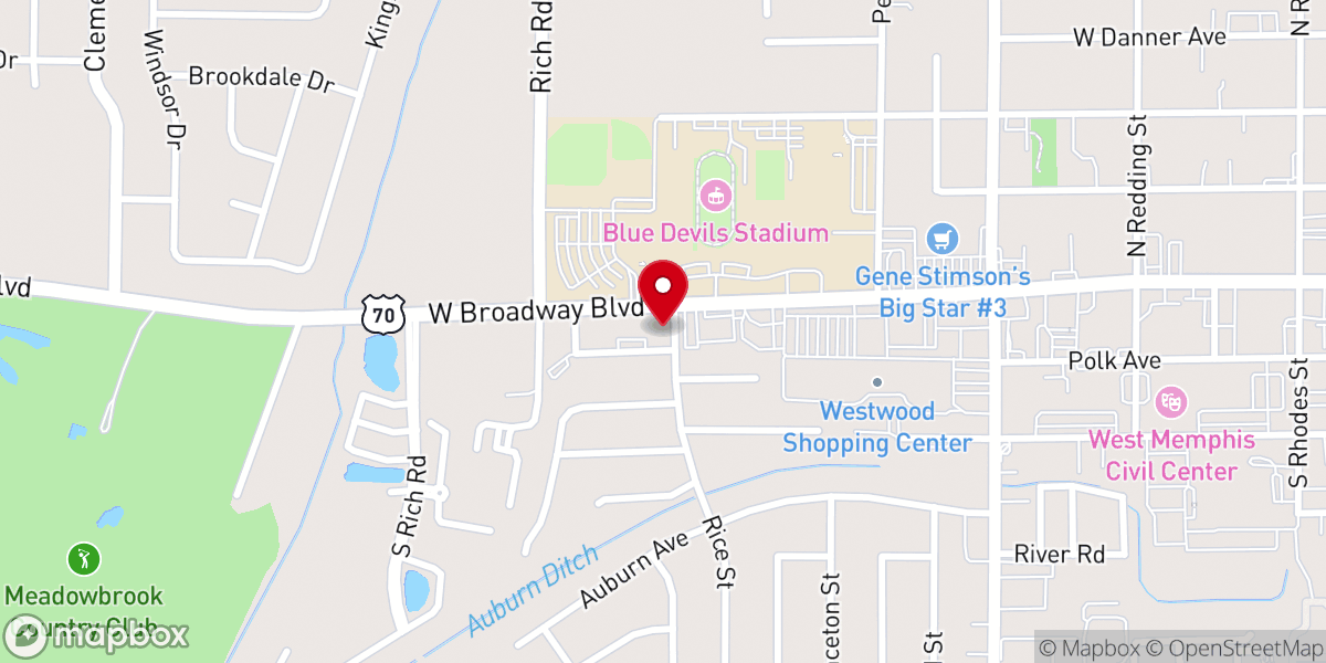 Map showing location of Morning Star Bible Baptist Church
