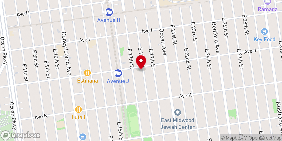Map showing location of Congregation Knesses Bais Aaron Inc