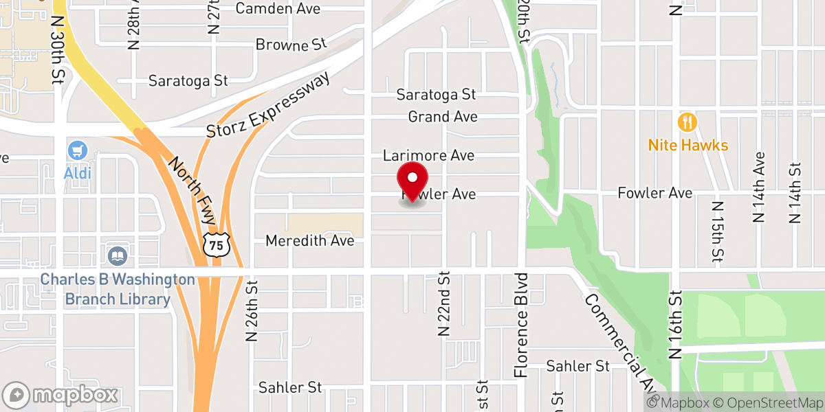 Map showing location of Ebenezer Baptist Church