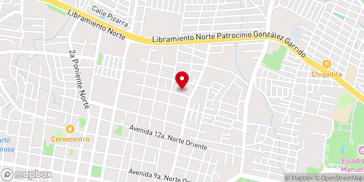 Map showing location of Parroquia de San Juan Diego
