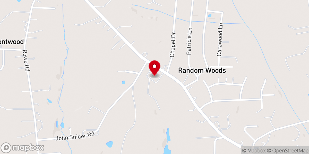 Map showing location of Pauls Chapel Church