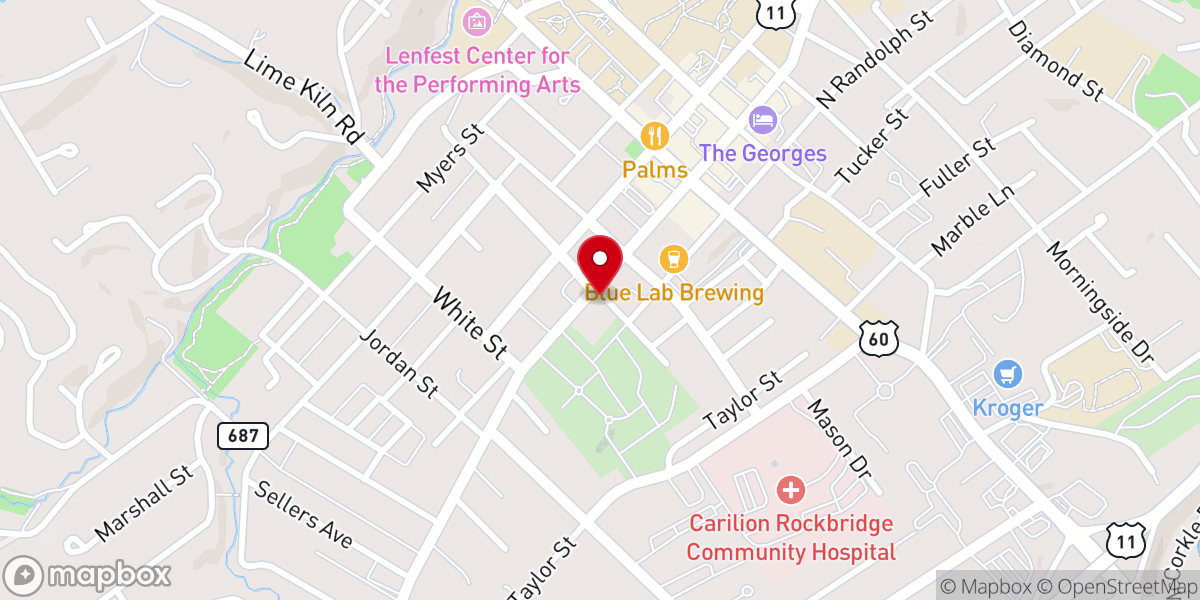 Map showing location of Lauderdale Associate Reformed Presbyterian Church