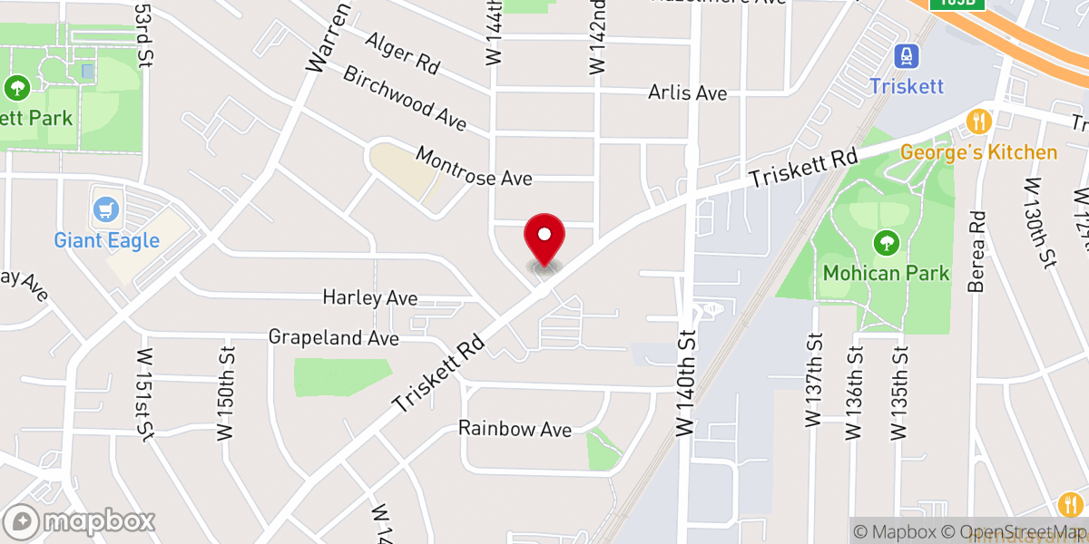 Map showing location of Temple Brith Emeth