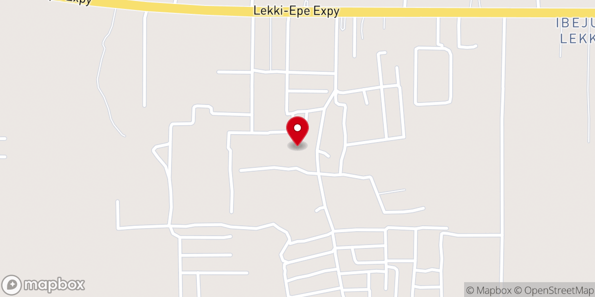 Map showing location of Redeem Christian church of God power tabernacle