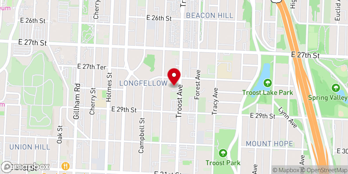 Map showing location of Beacon Hill Church of the Nazarene