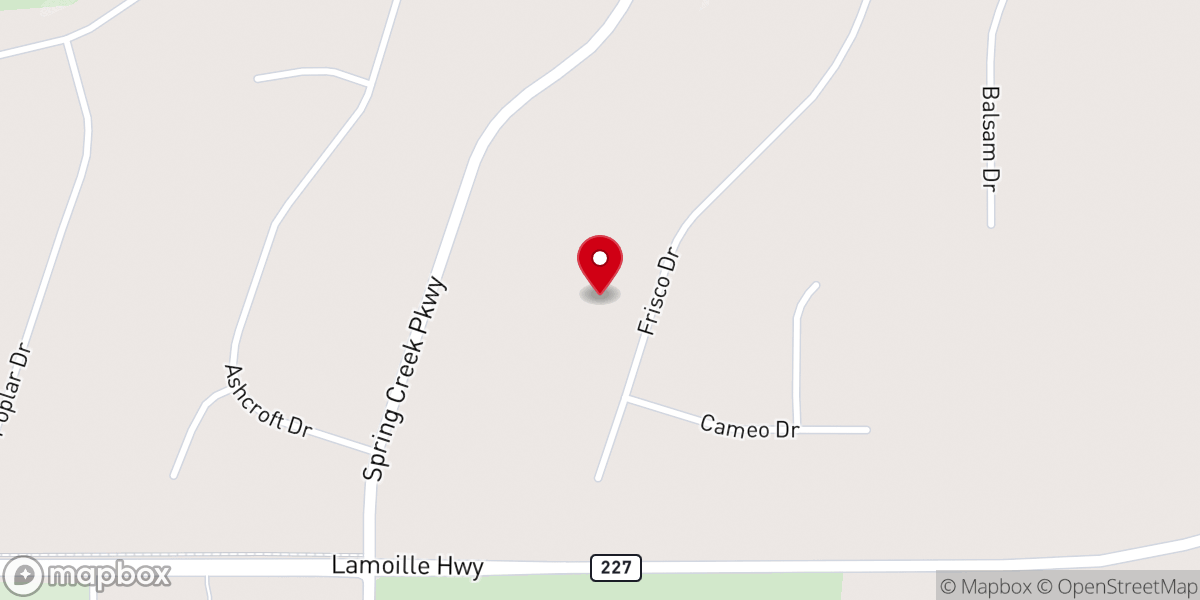 Map showing location of Spring Creek
