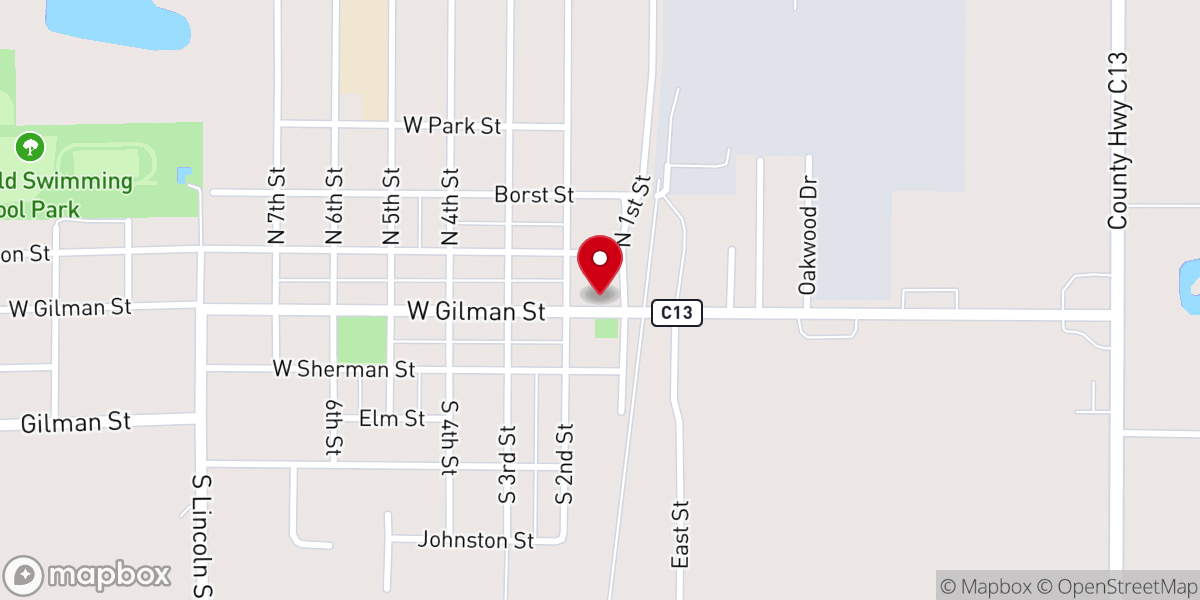 Map showing location of West Fork Food Pantry