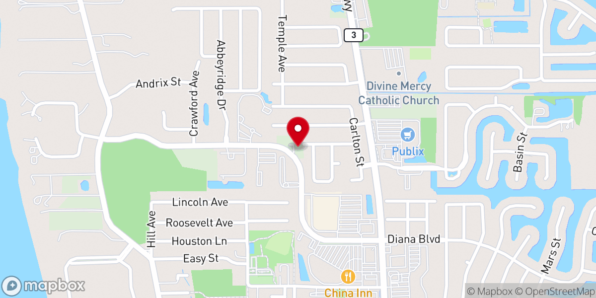 Map showing location of Community Church-The Nazarene