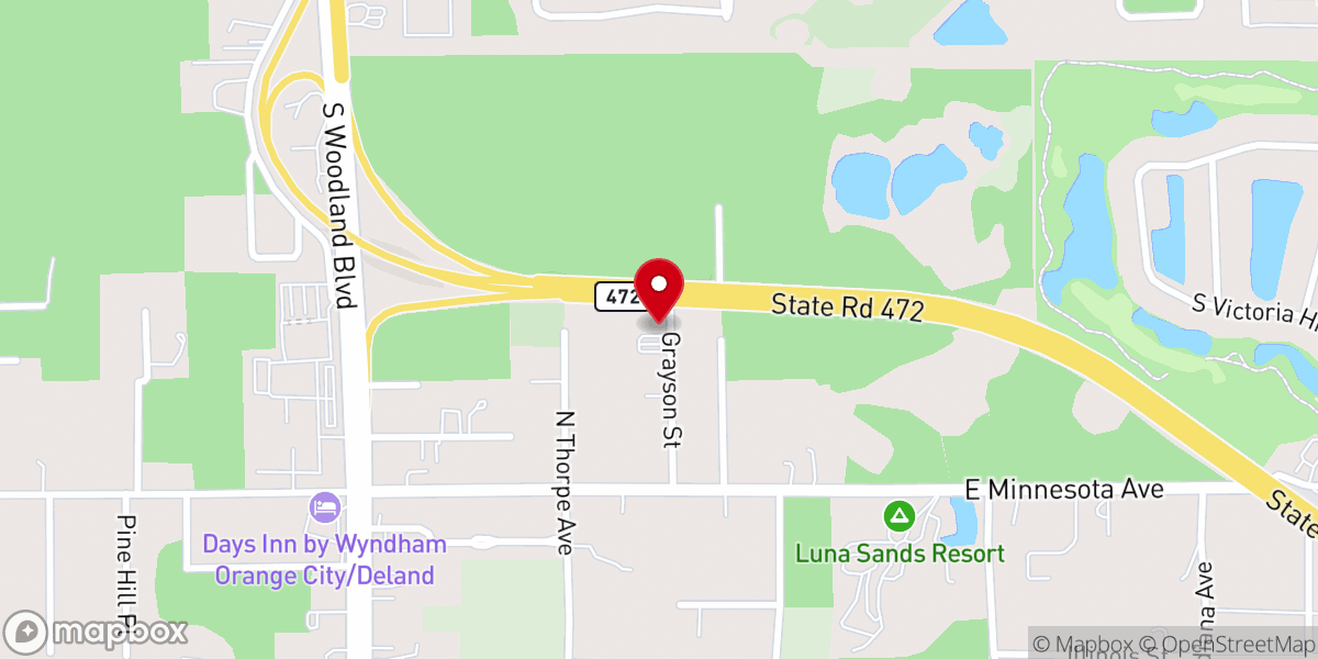 Map showing location of Open Bible Baptist Church
