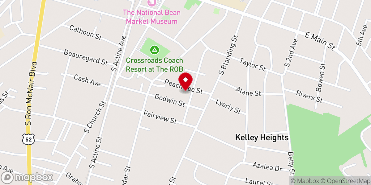 Map showing location of Mt Seal Baptist Church